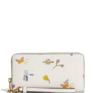 Coach cream Floral and Veggie Print Zip Wallet